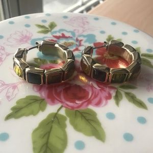 Liz Claiborne jade emerald tone vintage earrings